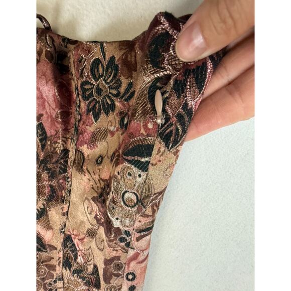 Bandolino Y2K Coquette Corset Top Floral Lace Fairycore Romantic Grunge‎ Sz 10 - Picture 5 of 11